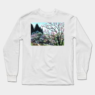 Mountain Spring Blossom Scenery Long Sleeve T-Shirt